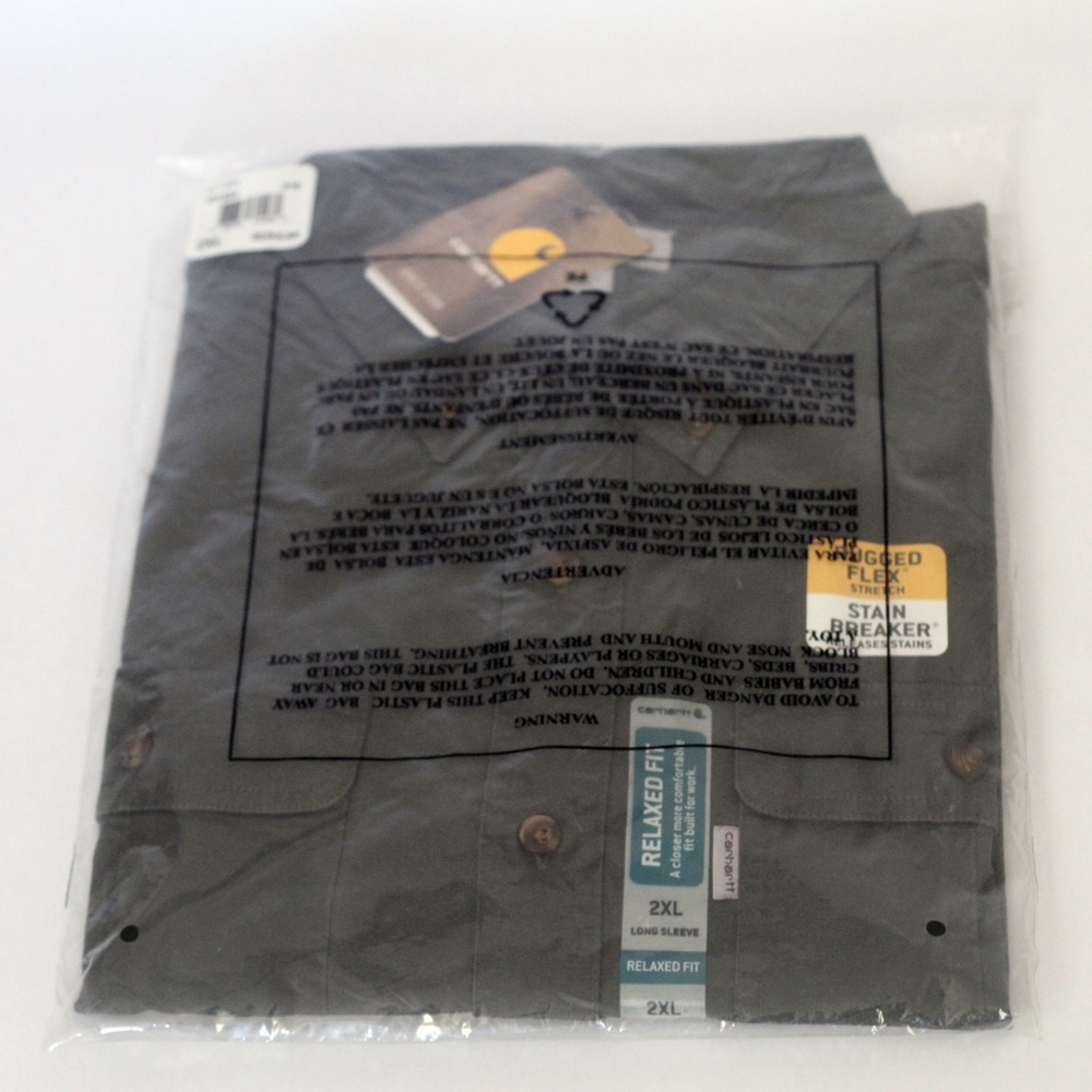 Carhartt Men's Foreman Moss Green Solid Long-Sleeve Work Shirt